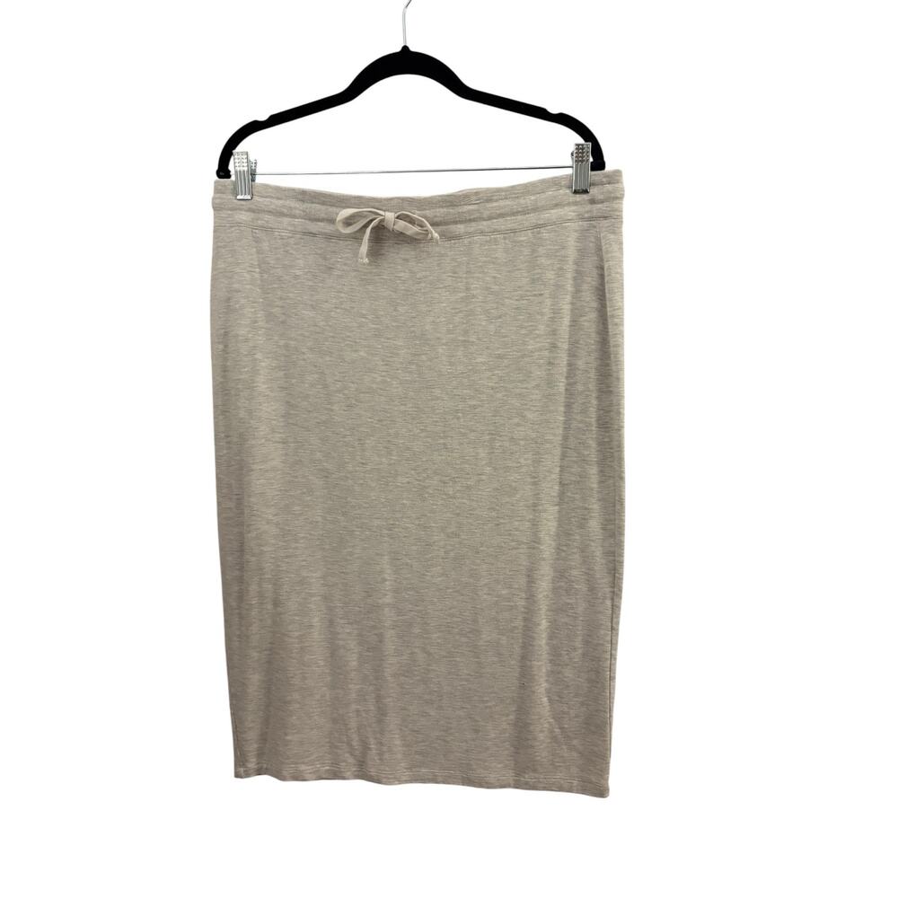 Ann Taylor Loft Outlet Lounge Casual Skirt Gray L Elastic Tie Waist Light Airy